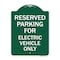 Signmission Parking Reserved for Electric Vehicle Only, Green & White Aluminum Sign, 18" x 24", GW-1824-23391 A-DES-GW-1824-23391 - alternate 1